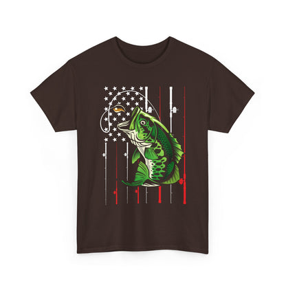 Fishing American Flag Shirt, Fishing Rod, Fishing Season Lovers Gift Fisherman T-Shirt