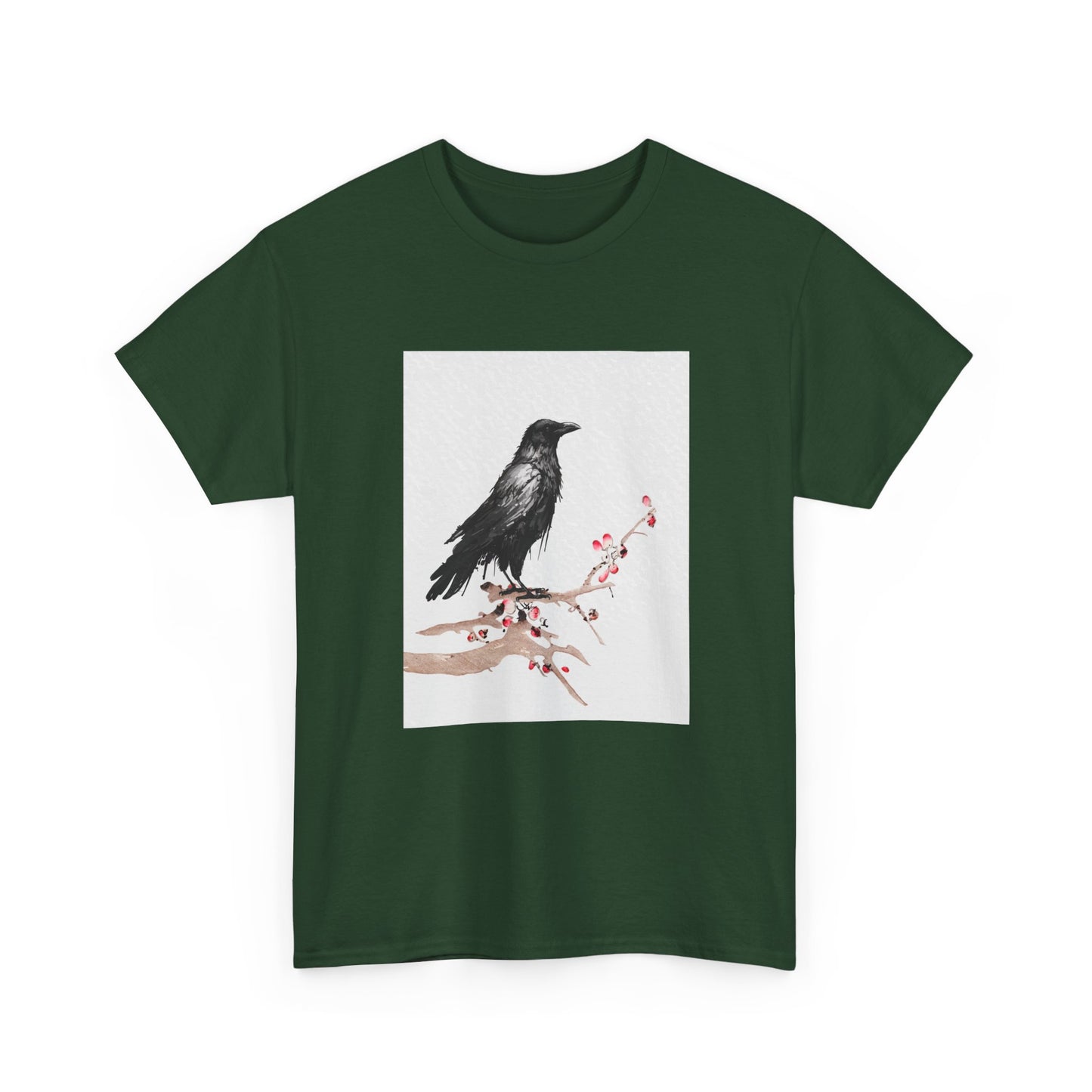 Crow Japanese Art T-Shirt, Raven Lovers Gifts, Japanese Kyosai Woodblock Shirt