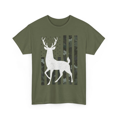 Deer Hunting Shirt, American Flag Camo Deer Hunting Season Lovers, Hunter Dad Men T-Shirt