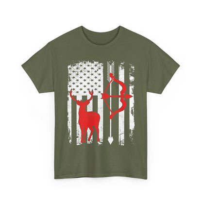 Deer Hunting Shirt - Hunting Season Lovers, Whitetails Hunter Dad, Camouflage American Flag T-Shirt
