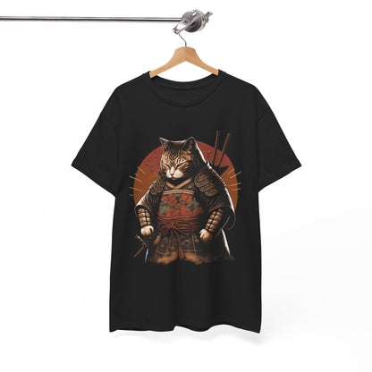 Samurai Cat Shirt, Japanese Culture Lovers, Ninja Cat Funny Women Men T-Shirt