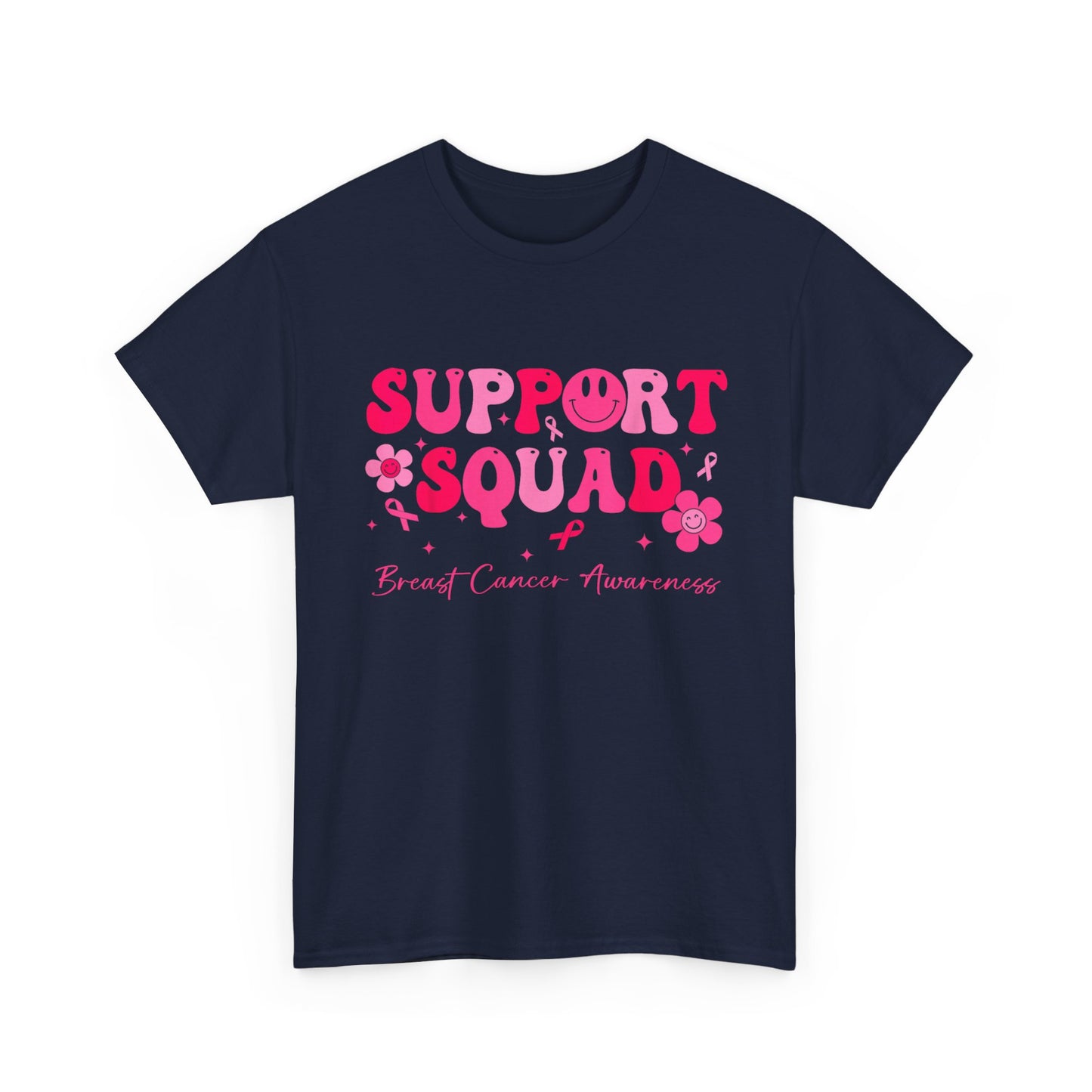 Breast Cancer Shirt, Support Squad, Breast Cancer Awareness Pink Ribbon T-Shirt