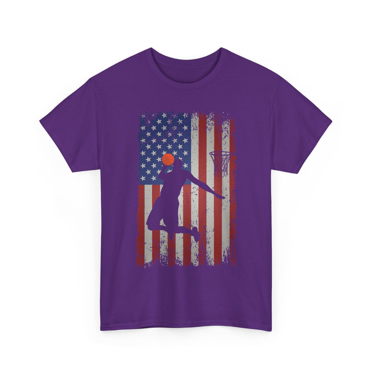 Basketball Player American Flag T-Shirt, Basketball Sports Lovers Women Men T-Shirt
