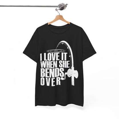 Fisherman T-Shirt, Fishing Rod, Fishing Season Lovers I Love It When She Bends Over Shirt