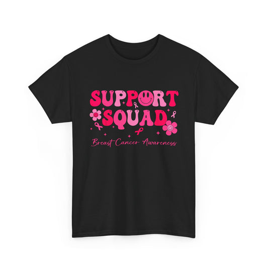 Breast Cancer Shirt, Support Squad, Breast Cancer Awareness Pink Ribbon T-Shirt
