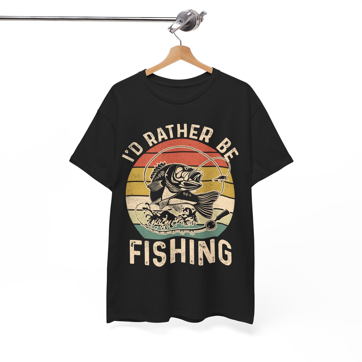 Fishing T-Shirt - I'd Rather Fishing, Fishing Season Lovers, Fisherman Fishing Bass T-Shirt