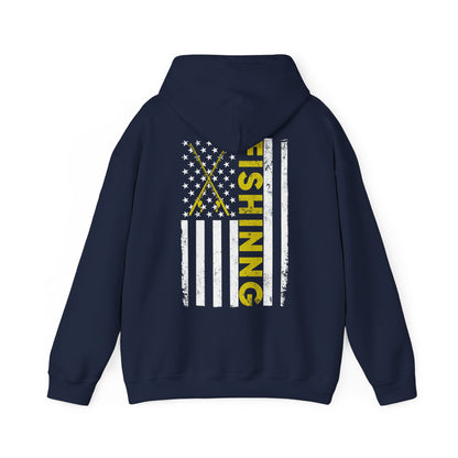 Fishing American Flag Hoodie, Fishing Rod, Fishing Season Lovers Gift Hoodie