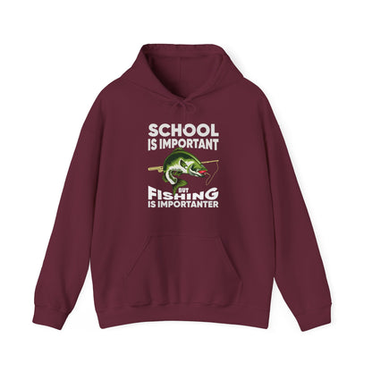 Fishing Hoodie, Fishing Lover Gift Hoodie, School Is Important But Fishing Is Importanter Hoodie