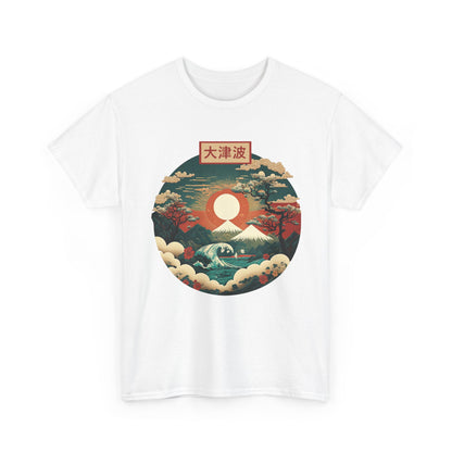 Japanese Art Shirt, Japan Lover, Japanese Red Sunset Women Men T-Shirt