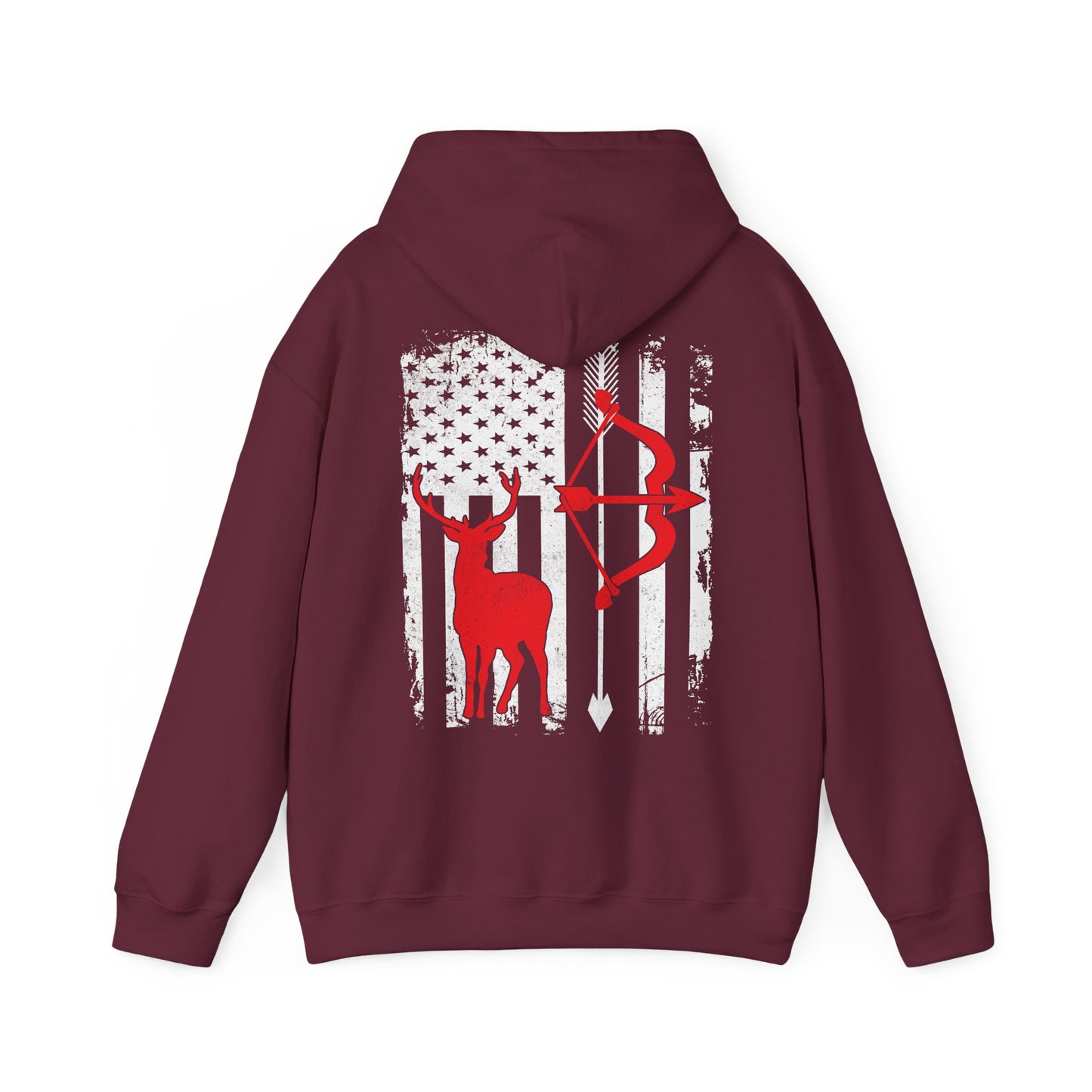 Deer Hunting Hoodie - Hunting Season Lovers, Whitetails Hunter Dad, Camouflage American Flag Hoodie
