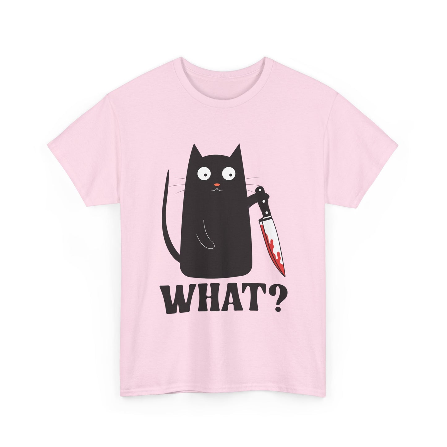 Cat What? T-Shirt, Murderous Cat With Knife, Cats Owner Women Men Funny Shirt