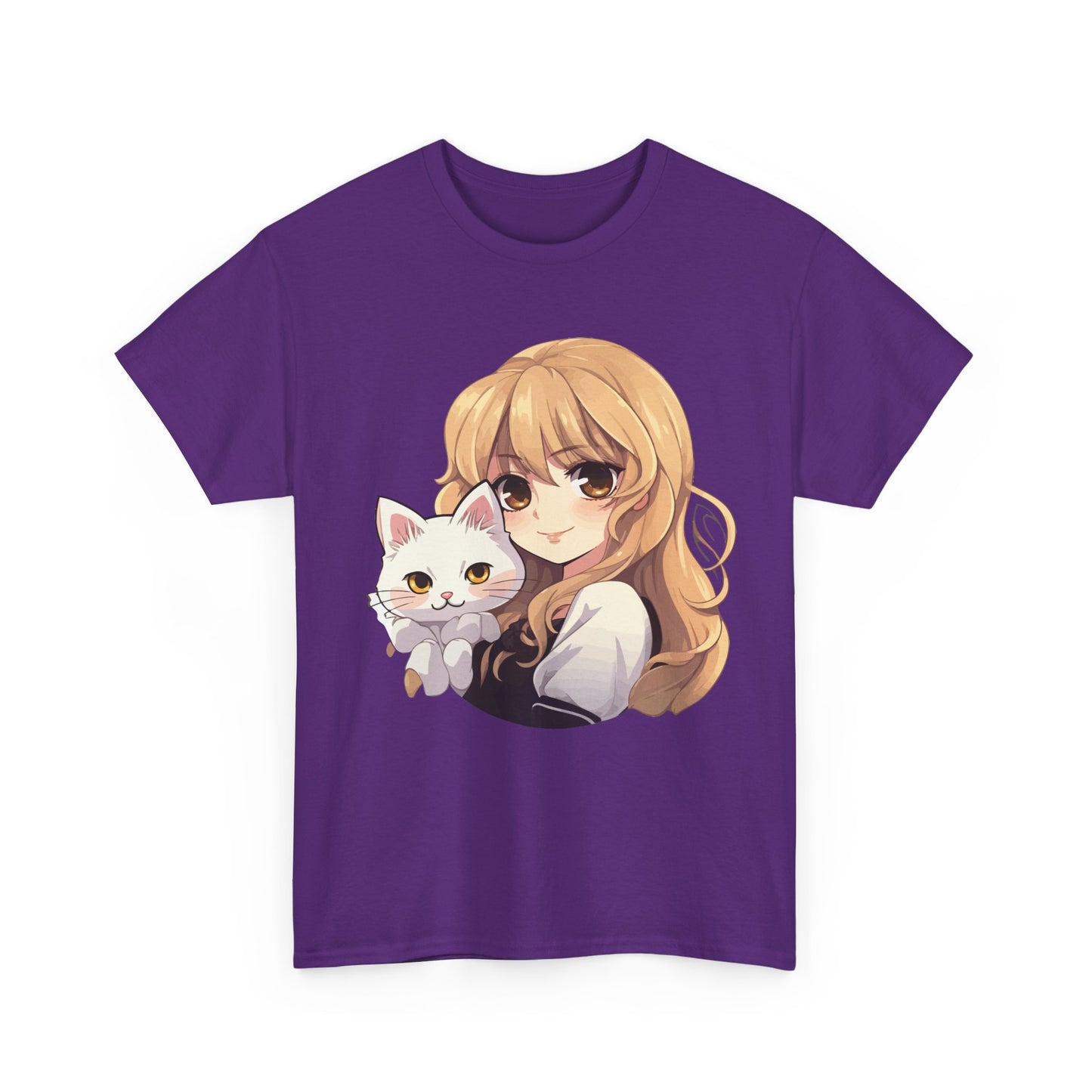 Anime Girl with Kawaii Cat Shirt, Otaku Japan Culture Loves Gifts Women Girls T-Shirt