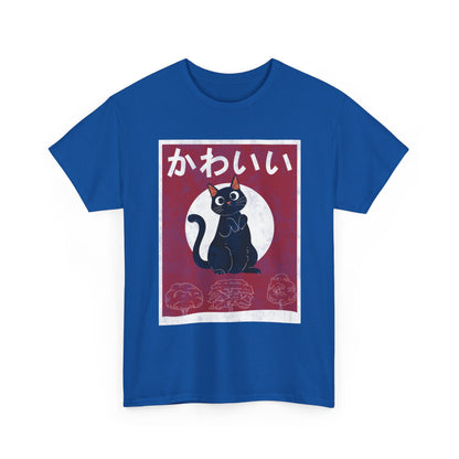 Kawaii Cat T-Shirt, Japanese Art Lovers Gifts, Anime Cat Women Men T-Shirt