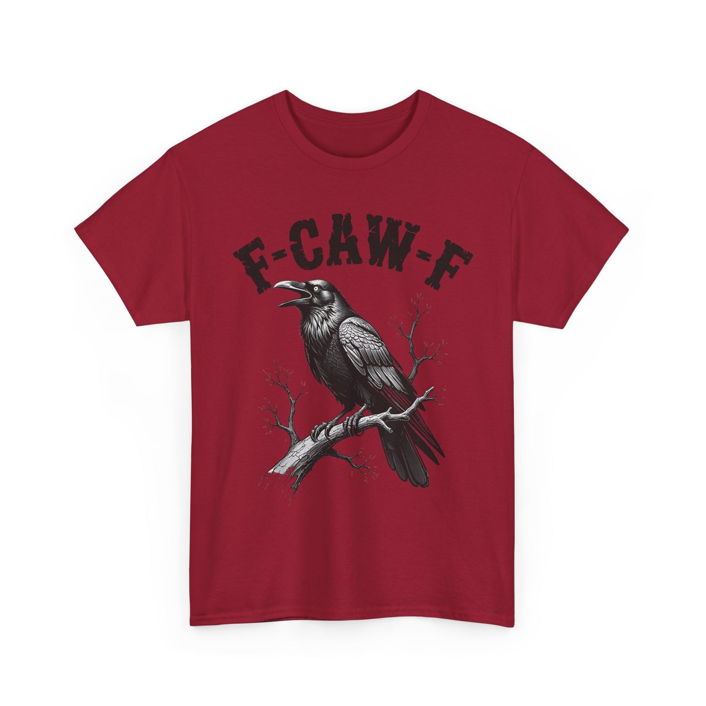 Funny F-CAW-F Crow T-Shirt, Black Crow Gothic Adult Humor T-Shirt