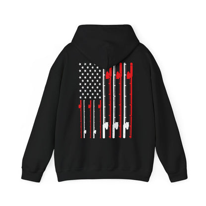 Fishing Hoodie, Fishing Rod American Flag, Fishing Lovers, Fishing Season Fisherman Hoodie