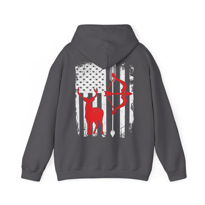 Deer Hunting Hoodie - Hunting Season Lovers, Whitetails Hunter Dad, Camouflage American Flag Hoodie