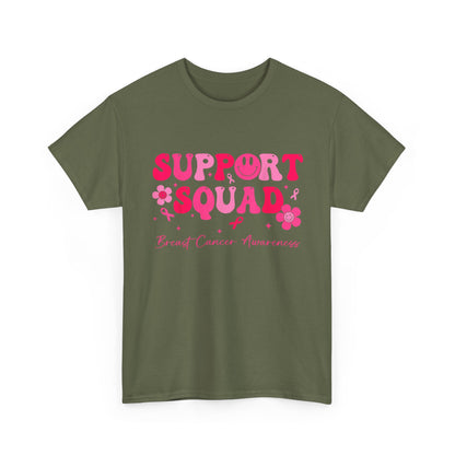 Breast Cancer Shirt, Support Squad, Breast Cancer Awareness Pink Ribbon T-Shirt