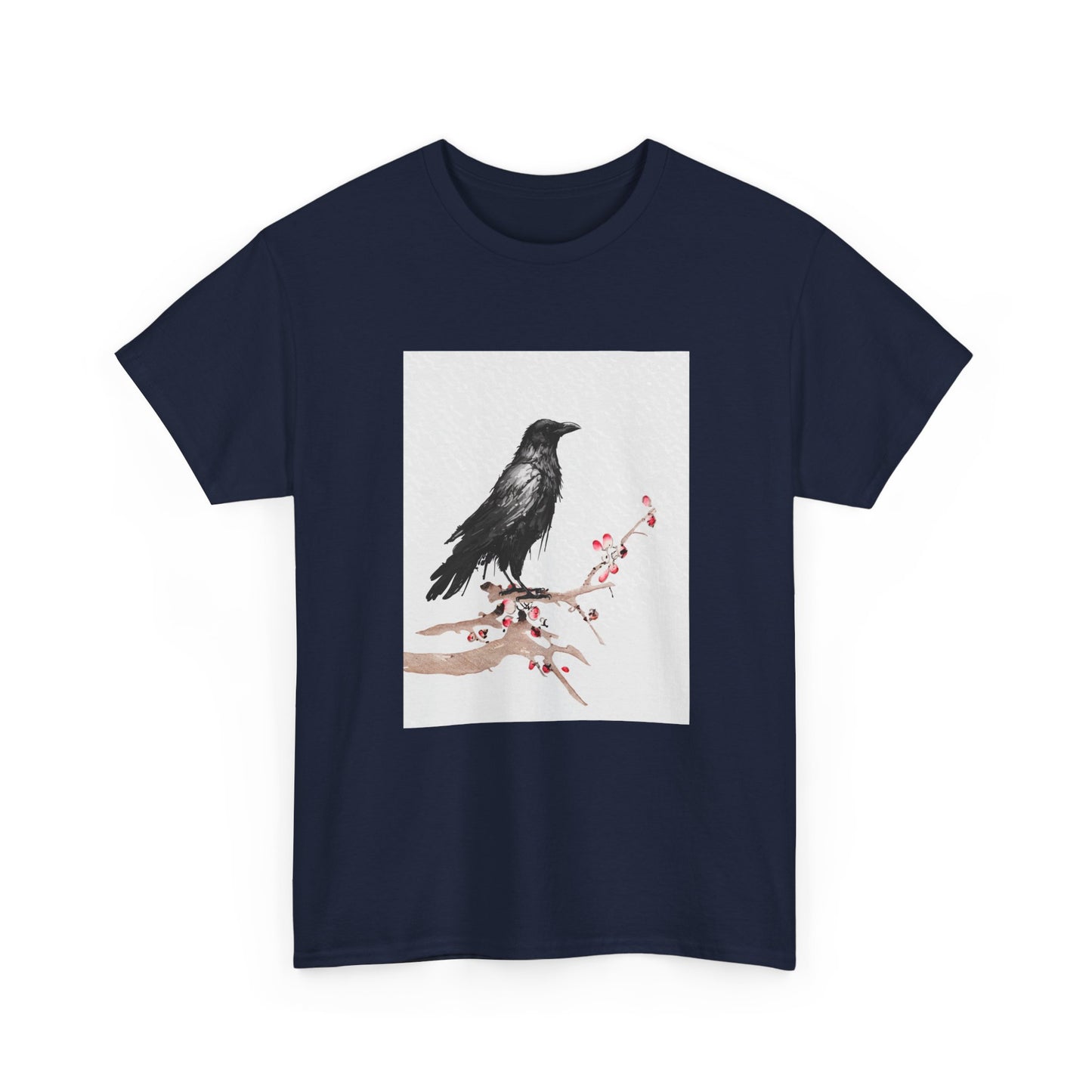 Crow Japanese Art T-Shirt, Raven Lovers Gifts, Japanese Kyosai Woodblock Shirt