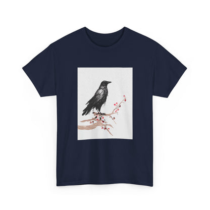 Crow Japanese Art T-Shirt, Raven Lovers Gifts, Japanese Kyosai Woodblock Shirt