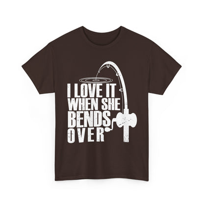 Fisherman T-Shirt, Fishing Rod, Fishing Season Lovers I Love It When She Bends Over Shirt