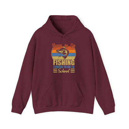Fishing Hoodie, Born To Go Fishing Forced To Go To School, Fisherman Fishing Season Hoodie