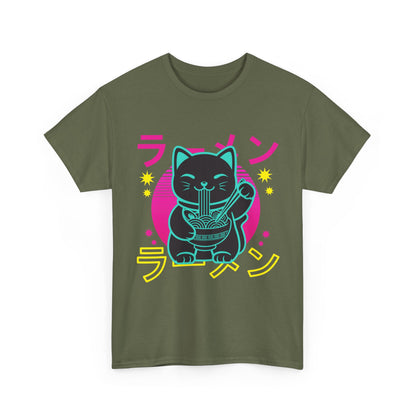 Anime Cat Shirt, Kawaii Cat, Japanese Noodles Lovers Gifts Kitten T-Shirt