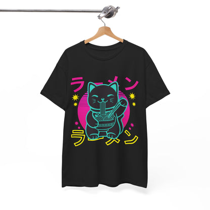 Anime Cat Shirt, Kawaii Cat, Japanese Noodles Lovers Gifts Kitten T-Shirt