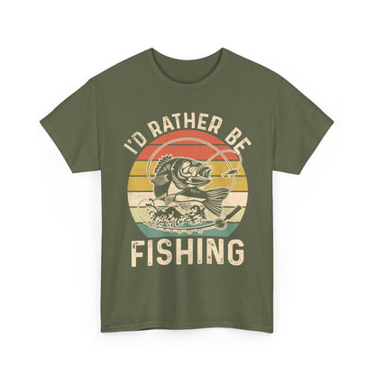 Fishing T-Shirt - I'd Rather Fishing, Fishing Season Lovers, Fisherman Fishing Bass T-Shirt