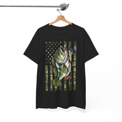 Fisherman Shirt, American Flag Camouflage Fishing, Fishing Season Lovers Camo T-Shirt
