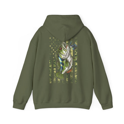 Fisherman Hoodie, American Flag Camouflage Fishing, Fishing Season Lovers Camo Hoodie