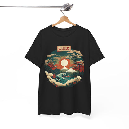 Japanese Art Shirt, Japan Lover, Japanese Red Sunset Women Men T-Shirt