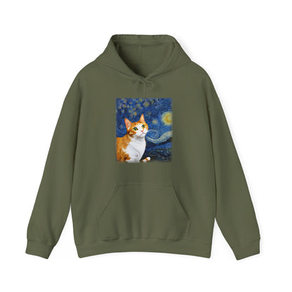 Cat Hoodie, Cats Owner, Van Gogh Starry Night Cat Animals Lovers Gifts Hoodie