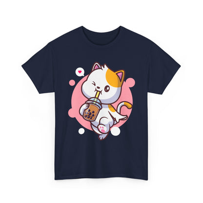 Anime Cat T-Shirt, Kawaii Cat Neko Boba Tea Cats Lovers Funny Women Men Shirt