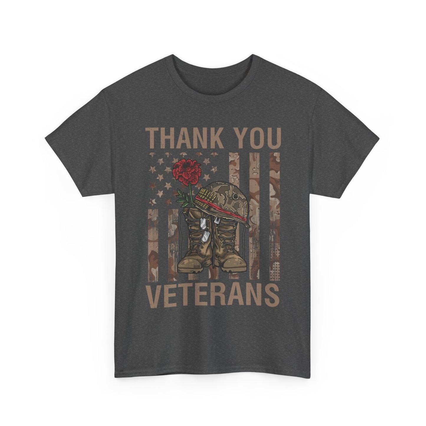 Veteran's Day Shirt, Thank You, Veteran American Flag Dad Grandpa Patriotic T-Shirt