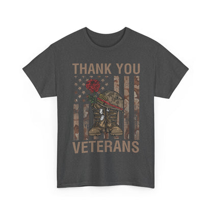 Veteran's Day Shirt, Thank You, Veteran American Flag Dad Grandpa Patriotic T-Shirt