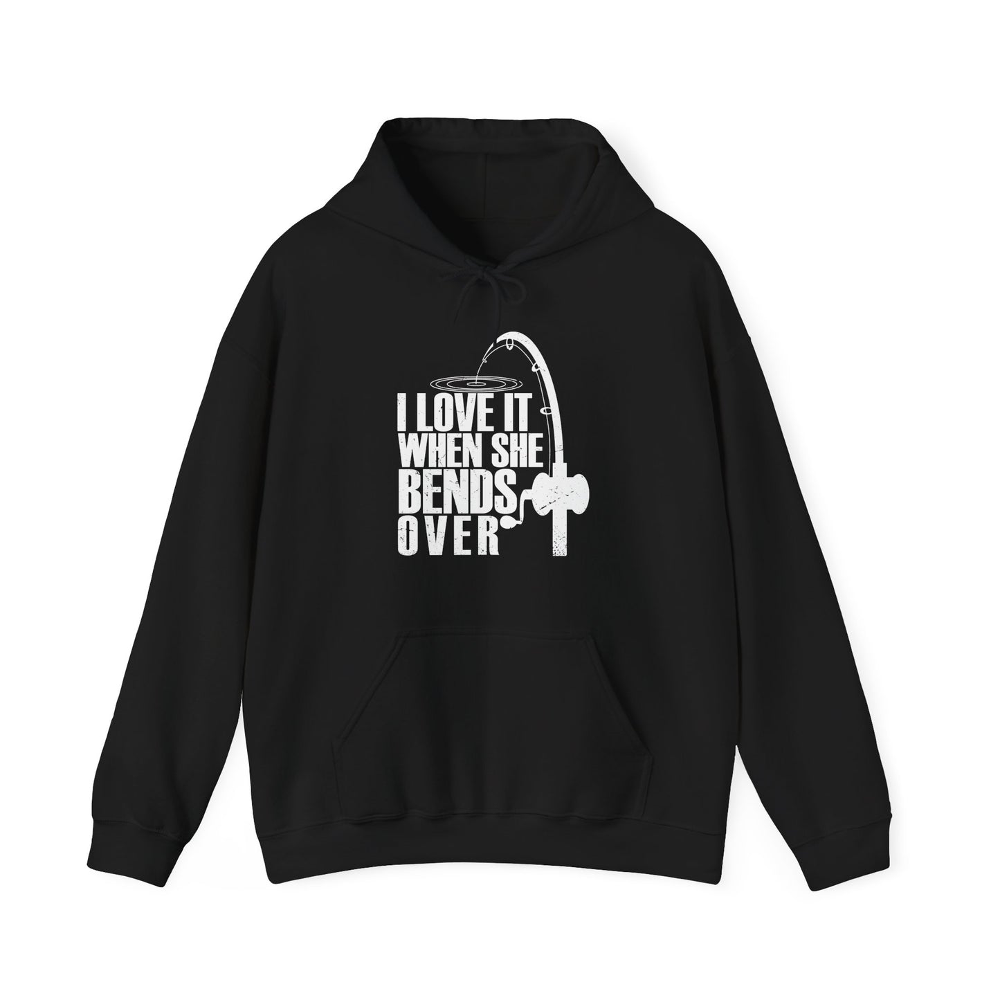 Fisherman Hoodie, Fishing Rod, Fishing Season Lovers I Love It When She Bends Over Hoodie