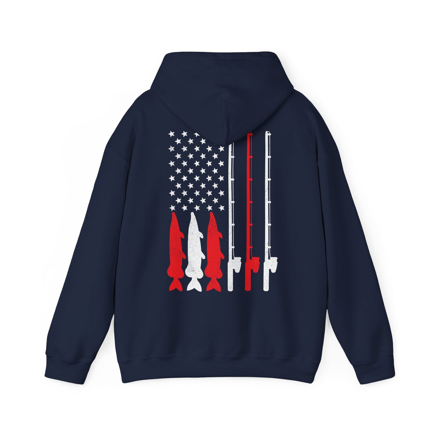Fishing Rod American Flag Hoodie, Fishing Season Lovers Gift, Fisherman Fishing Hoodie