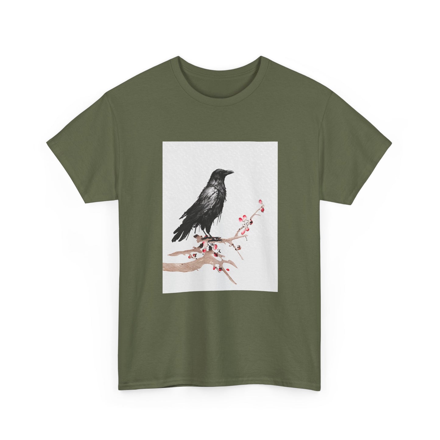 Crow Japanese Art T-Shirt, Raven Lovers Gifts, Japanese Kyosai Woodblock Shirt