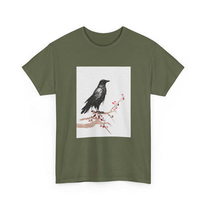 Crow Japanese Art T-Shirt, Raven Lovers Gifts, Japanese Kyosai Woodblock Shirt