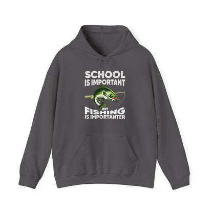 Fishing Hoodie, Fishing Lover Gift Hoodie, School Is Important But Fishing Is Importanter Hoodie