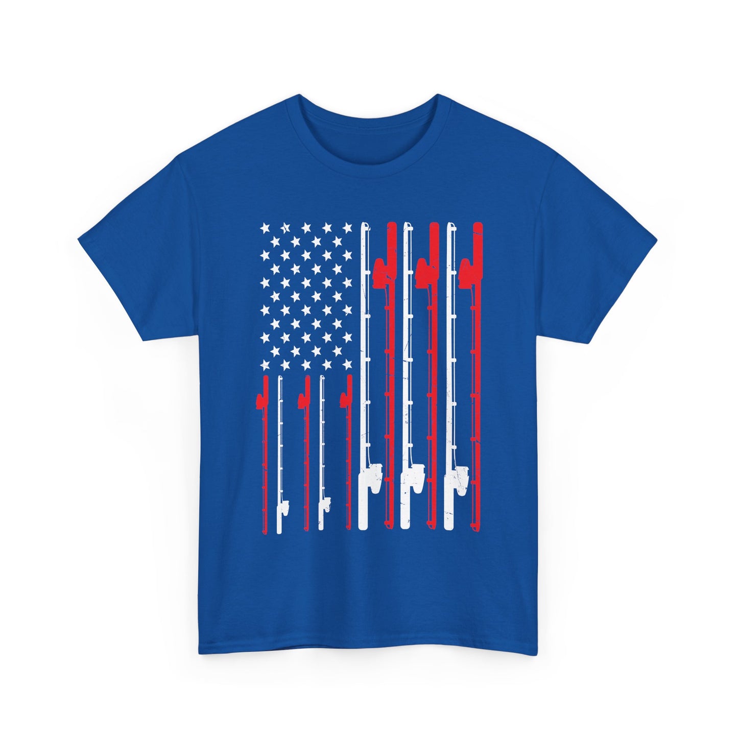 Fishing T-Shirt, Fishing Rod American Flag, Fishing Lovers, Fishing Season Fisherman Shirt